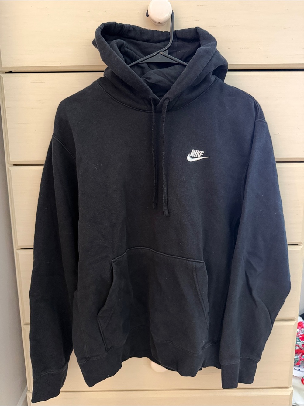 Nike Black Hoodie with White Swoosh Logo